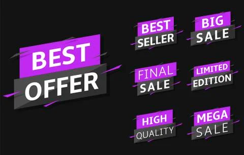 Best offer label Stock Illustration