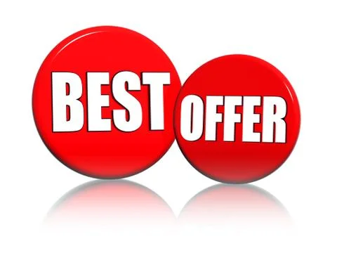 Best offer in red circles Stock Illustration