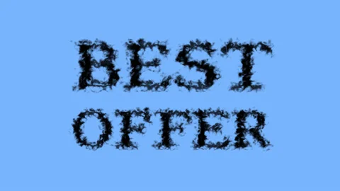 Best Offer smoke text effect sky isolated background Stock Footage 139626816