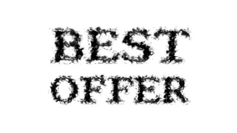 Best Offer smoke text effect white isolated background Stock Footage 139626831
