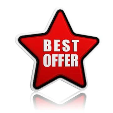 Best offer star button Stock Illustration