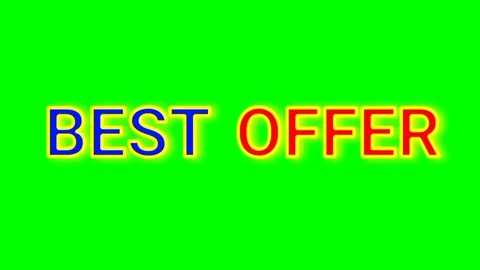 BEST OFFER text green screen video Stock Footage 322913824