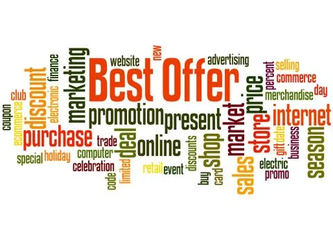 Best offer word cloud concept Illustrazione stock