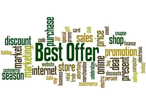 Best offer word cloud concept 스톡 일러스트