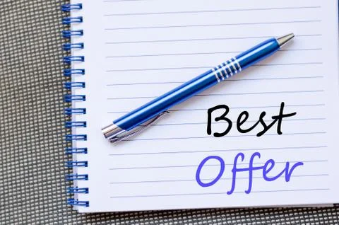 Best offer write on notebook Stock Photos