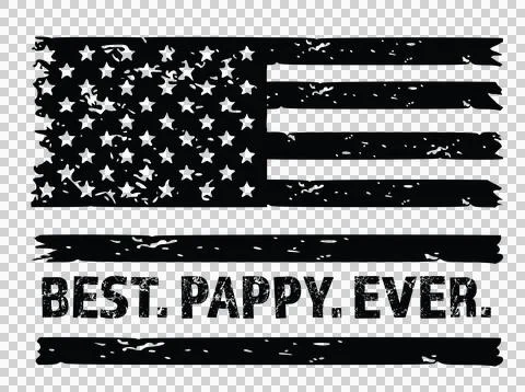Best Pappy Ever Flag Distressed With Text displaying Stock Illustration