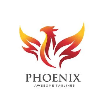 Best phoenix bird logo design Stock Illustration