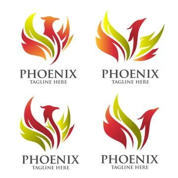 Best phoenix logo vector Stock Illustration