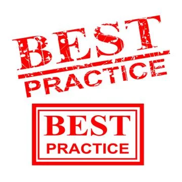 Best Practice, 2 style streak red rubber stamp Stock Illustration