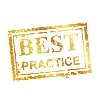 Best Practice, 2 style streak Golden rubber stamp Stock Illustration