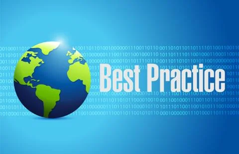 Best practice binary globe sign concept Stock Illustration