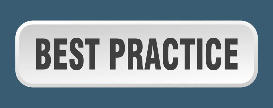 Best practice button. best practice square 3d push button Illustrazione stock