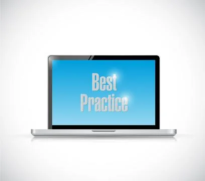 Best practice computer message illustration Stock Illustration