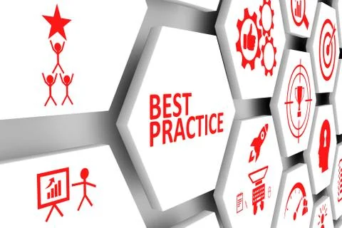 BEST PRACTICE concept cell background 3d illustration Stock Illustration