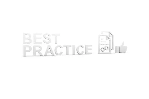 BEST PRACTICE concept white background 3d render illustration Stock Illustration