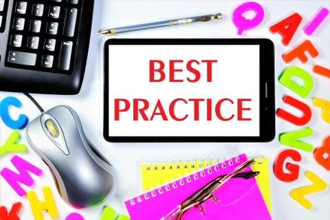 Best practice is the formalization of a unique successful practical experienc Stock Photos