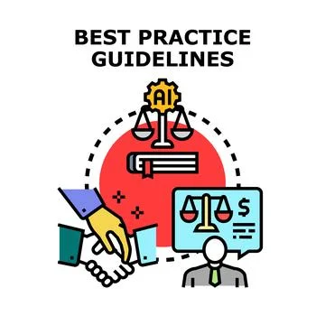 Best practice guidelines for artificial intelligence regulations Stock Illustration