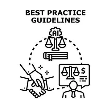 Best practice guidelines for artificial intelligence regulations Stock Illustration