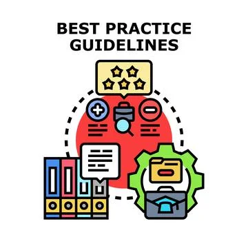 Best practice guidelines establishing successful business strategy Stock Illustration
