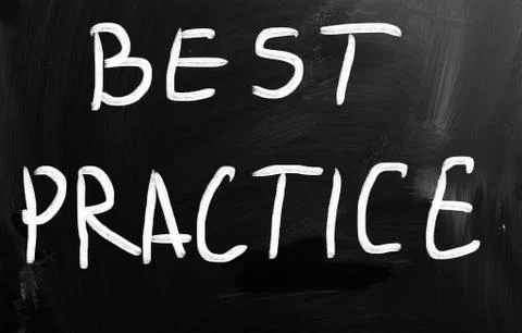 "best practice" handwritten with white chalk on a blackboard Stock Illustration