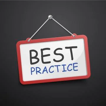 Best practice hanging sign Stock Illustration