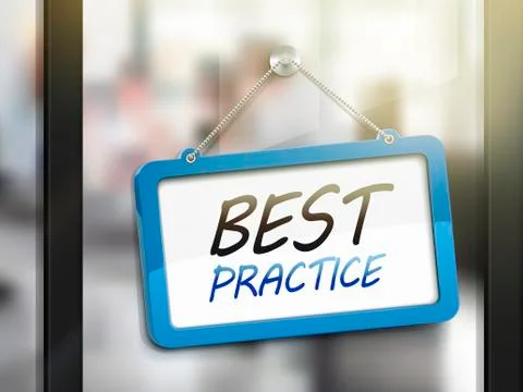 Best practice hanging sign Stock Illustration
