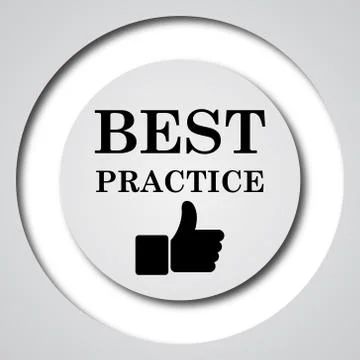 Best practice icon. Internet button on white background.. Stock Illustration