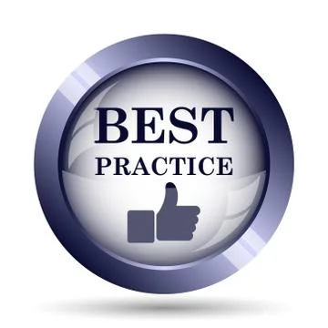 Best practice icon. Internet button on white background.. Stock Illustration