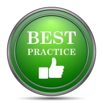 Best practice icon. Internet button on white background.. Stock Illustration