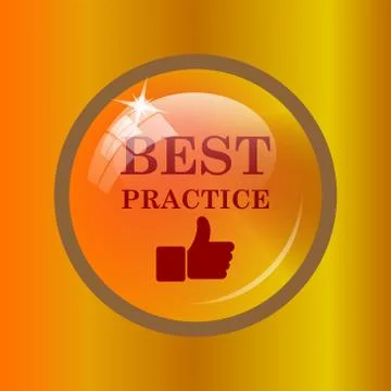 Best practice icon. Internet button on colored background. . Stock Illustration