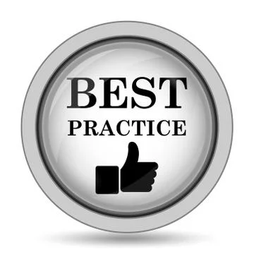 Best practice icon. Internet button on white background.. Stock Illustration