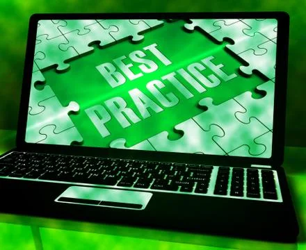 Best Practice On Laptop Showing Practices 3d Rendering Stock Illustration