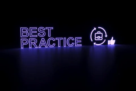 BEST PRACTICE neon concept self illumination background 3D illustration Stock Illustration