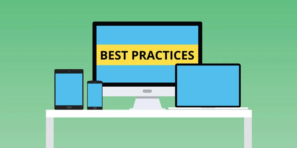 Best practice practices illustration with notebook Stock Illustration