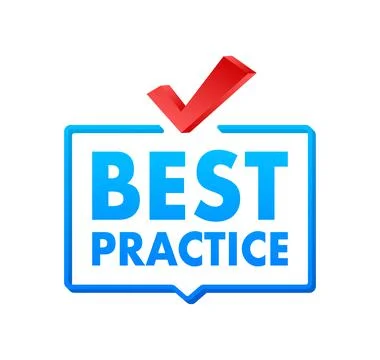 Best practice sign, label. Vector stock illustration. Illustrazione stock