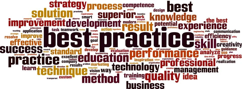 Best practice word cloud Illustrazione stock