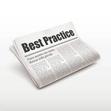 Best practice words on newspaper Stock Illustration