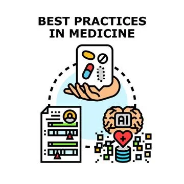 Best practices in medicine concept combining ai and patient data イラスト素材