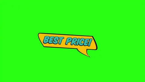 Best price comic text animation on green... | Stock Video | Pond5