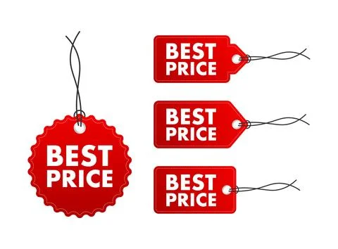 Best price web design elements. Shopping tags and best price badge. Vector stock Stock Illustration