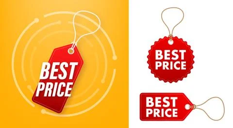 Best price web design elements. Shopping tags and best price badge. Vector stock Illustrazione stock