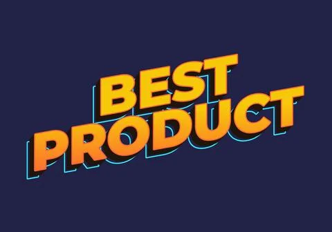 Best product. Text effect in yellow color. 3D look Illustrazione stock