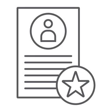 Best proposal thin line icon, job and recruiting, resume sign, vector graphics Stock Illustration