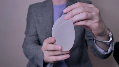 Best quality breast implants presented to the client Video stock 150812055