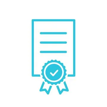 Best quality certificate. Isolated on white background. From blue icon set Stock Illustration