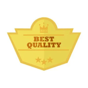 Best Quality Gold Custom Shape Vintage Badge Vector Illustration Graphic Illustrazione stock