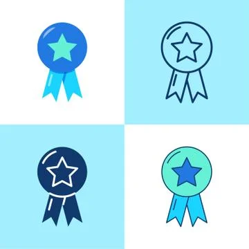 Best quality mark icon set in flat and line style Stock Illustration