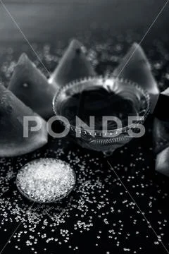 Best recipe ingredient to make homemade sugar scrub on wooden surface consist Stock Photos