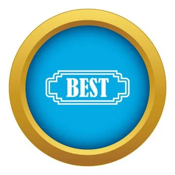 Best rectangle label icon blue isolated Stock Illustration