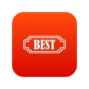 Best rectangle label icon digital red Illustrazione stock